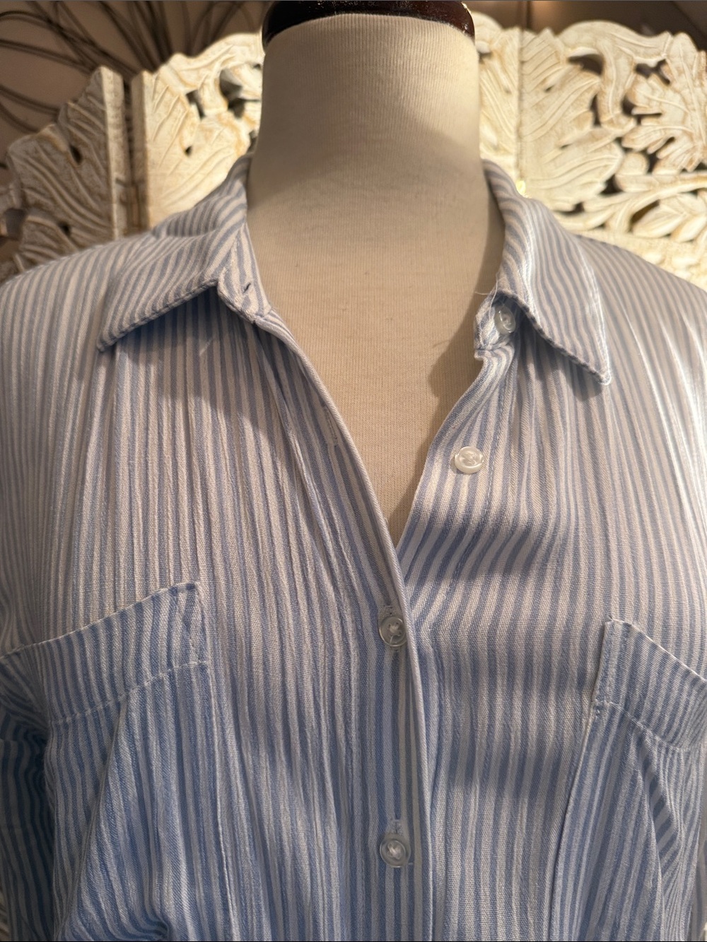 Olive & Oak Blue and White Striped Shirt